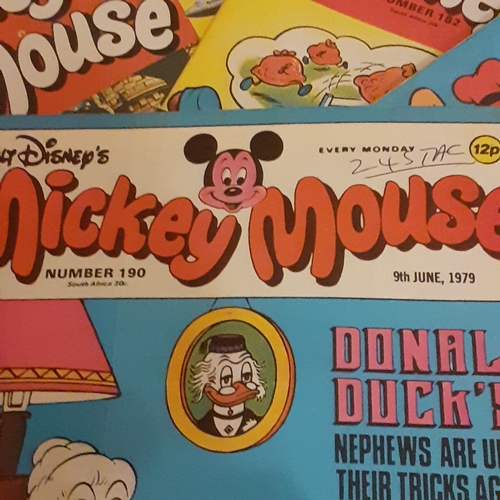 175A - Vintage Mickey Mouse comics 1970s.  Consecutive numbers 181 to 190

There may be some hand written p... 