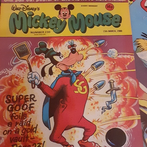 195A - Vintage Mickey Mouse comics 1980s.  Consecutive numbers 221 to 230

There may be some hand written p... 