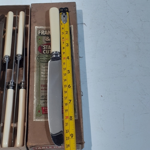 227 - Vintage stainless cutlery set of 6 butter knives. Frank Cobb and co. Original box and knives in very... 