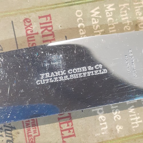 227 - Vintage stainless cutlery set of 6 butter knives. Frank Cobb and co. Original box and knives in very... 