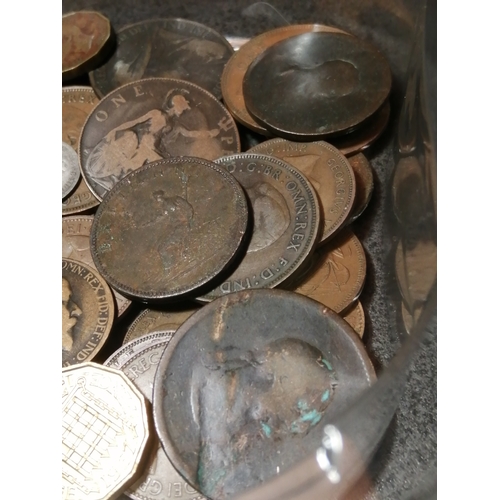 33A - Tub of mixed English coinage (silver noted)