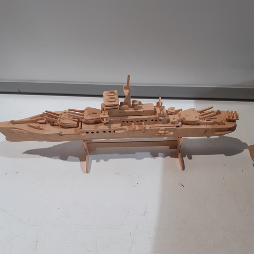 245 - Model ship on stand. Made up complete, ready to paint