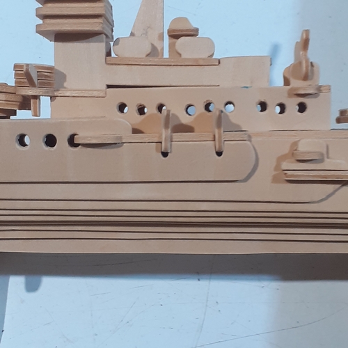 245 - Model ship on stand. Made up complete, ready to paint