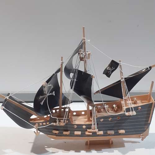 197 - Model pirate ship. Made up complete. Nice detail