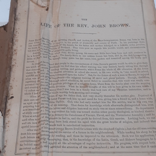 247 - Large 1800s Bible. Rev John Brown. Needs attention but all pages present