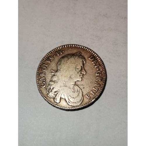 39A - 1671 Charles ll halfcrown in good fine condition