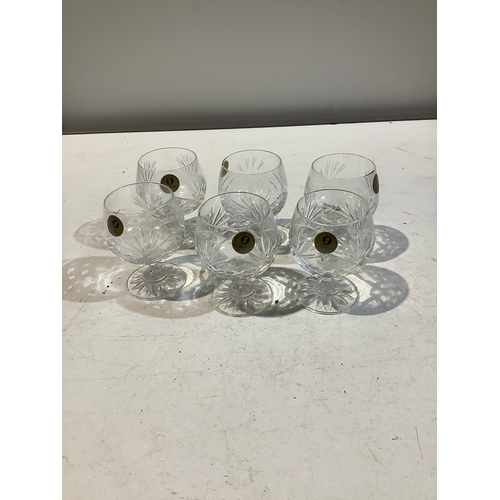 252 - 6 cut glass polish Awiercie glasses