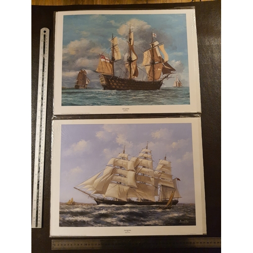 334 - 2 prints of ships of H.M.S victory & Cutty Sark by Barry Price size : 35cm by 45cm