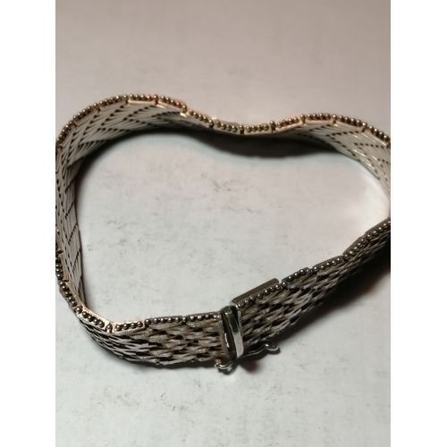 29A - Silver bracelet Herringbone design and very heavy 31.54 grams