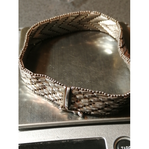 29A - Silver bracelet Herringbone design and very heavy 31.54 grams