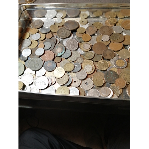 39A - Large tin of mixed coinage (silver noted)