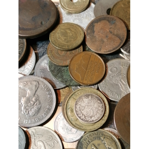 39A - Large tin of mixed coinage (silver noted)