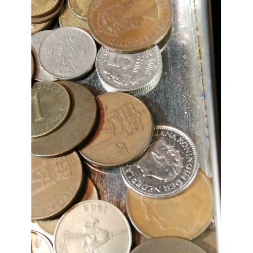 39A - Large tin of mixed coinage (silver noted)