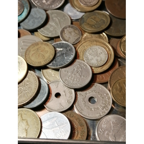 39A - Large tin of mixed coinage (silver noted)