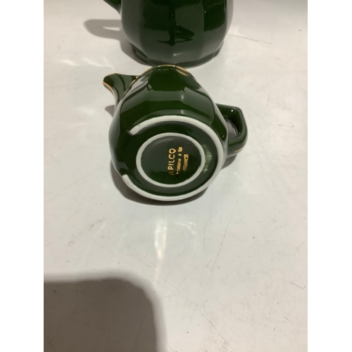 23 - Apilco green & gold tea for two set