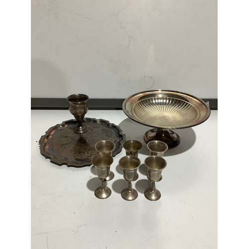 63 - Silver plate & metal ware items