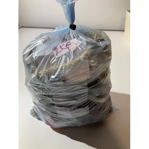 124 - 2KG bag of costume jewellery