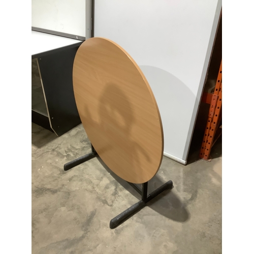 185 - Large circular fold down table - 100cm diameter