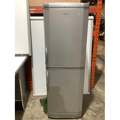 565 - Servis silver tall fridge freezer - clean & working