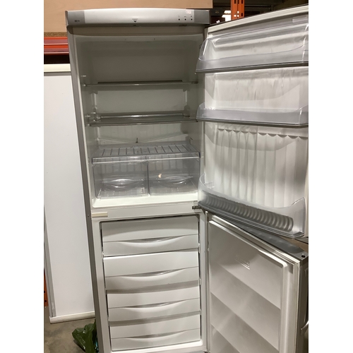 565 - Servis silver tall fridge freezer - clean & working