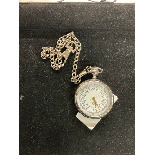 341 - silver coloured pocket watch