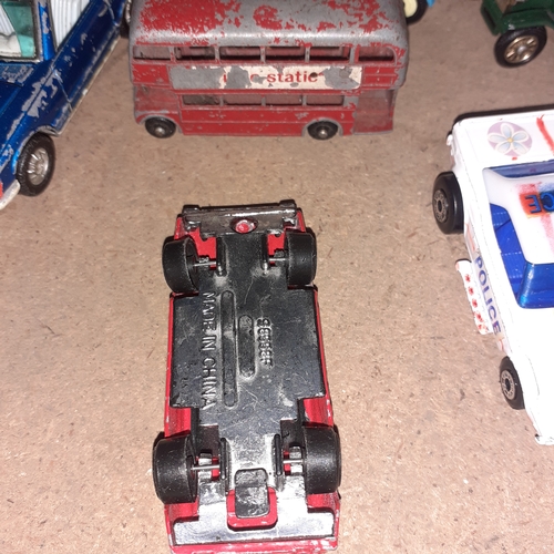 355 - Quantity of Diecast vehicles Corgi and matchbox etc. Some have been drawn on /coloured pen. Will nee... 