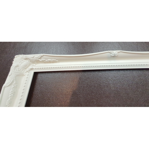 201A - 2 fully moulded, white picture frames for pictures sized 12 inches. x 16 inches. Size: 50 cm x 39.5 ... 