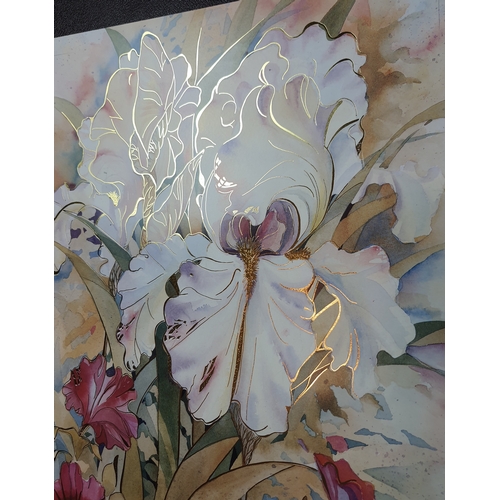 225A - Print by Pat Banks. “Wildflower” has gold foil accents. Size: 40.5 cm  x 51 cm