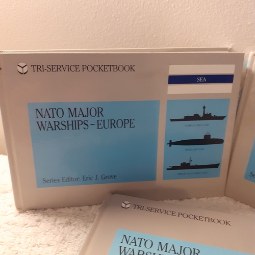 9 - Tri service books x 3. NATO major warships plus Eastern Europe major combat aircraft. Good condition... 