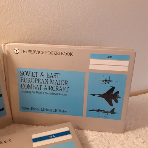 9 - Tri service books x 3. NATO major warships plus Eastern Europe major combat aircraft. Good condition... 