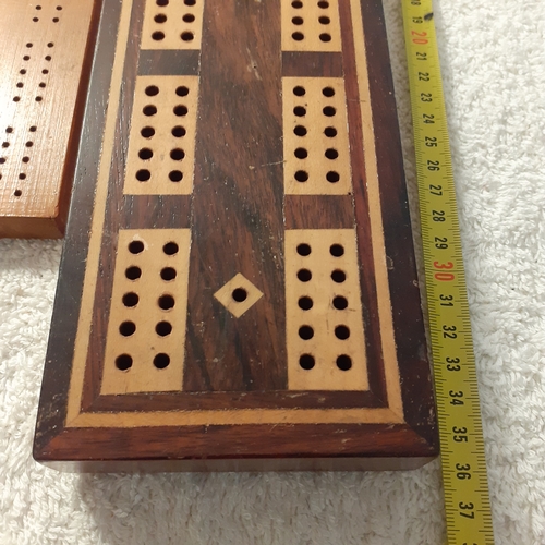 8 - 2 cribbage boards. The larger one is Jaques of London. Good condition.