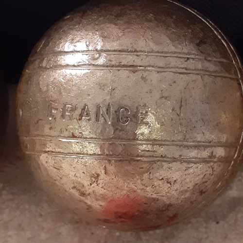 6 - Three vintage steel french boules with Jack. Some age related marks but good for purpose