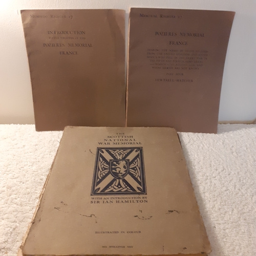 15 - A collection of historical paperwork and registers for the Scottish war memorial and registered numb... 