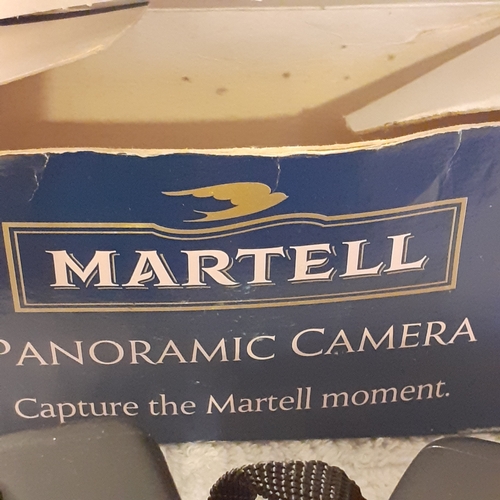 17 - 2 panorama wide pic wind on cameras, one promoted by Martell with box. Wind on and click as they sho... 