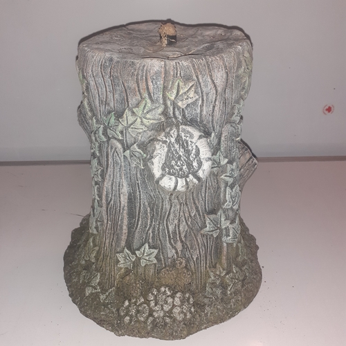 20 - Heavy concrete tree stump garden ornament