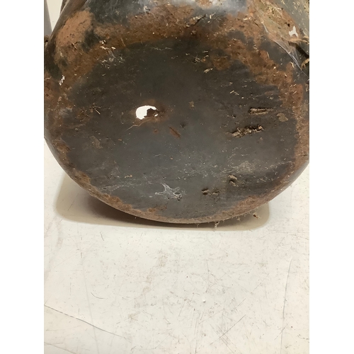 107 - Cast iron cooking pot (does show rust & holes)