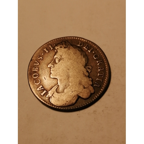 39A - 1686 James II halfcrown in fine condition