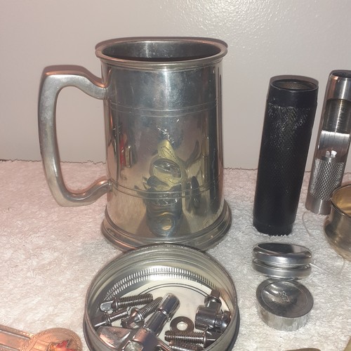 25 - An interesting metal lot consisting of a quantity of silver plate, pewter and stainless steel items.