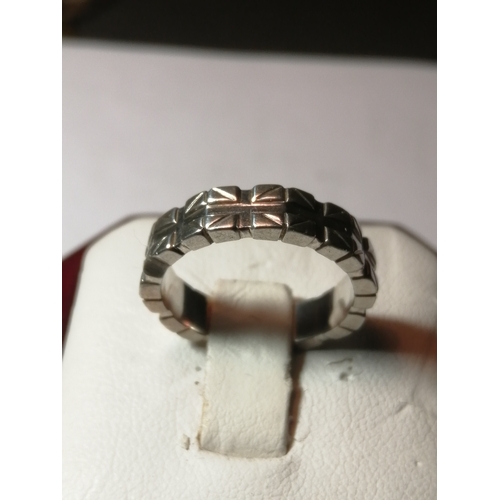 25A - Silver ring with Union Jack design 5.20 grams Size N