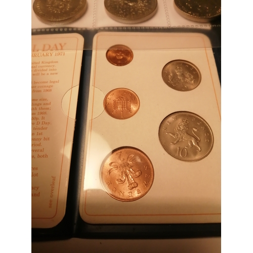 30A - 4 x English crowns and a decimal day coin set