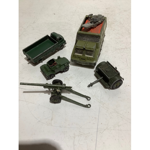 64 - Army vehicle style die cast vehicles inc Dinky & Corgi