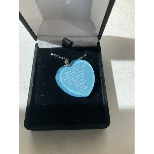 70A - Necklace with heart pendant and writing regarding ones we’ve lost