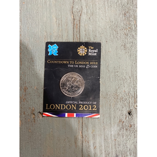 75A - Countdown to london 2012 £5 coin on card