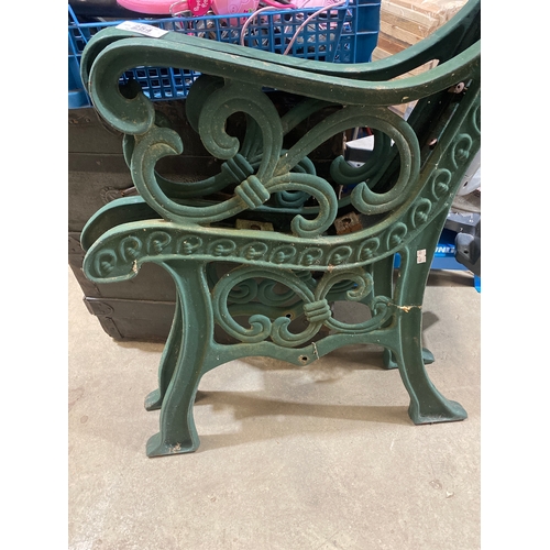 254 - Heavy pair of cast iron bench ends