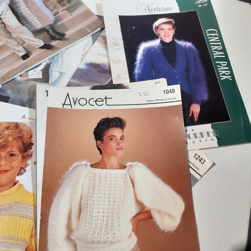 3 - Large quantity of vintage knitting patterns with a couple of magazines and books. Mostly adult, a wi... 