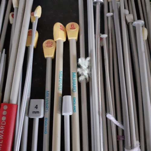 2 - Large quantity of knitting needles. Paired up (may have missed a couple)  Including Milward, Aero, d... 