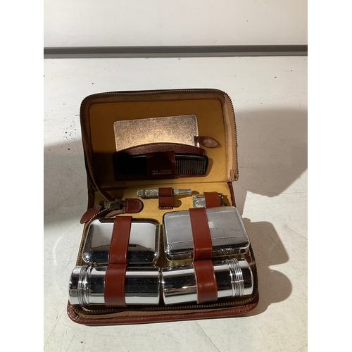 27 - Vintage real cowhide vanity set