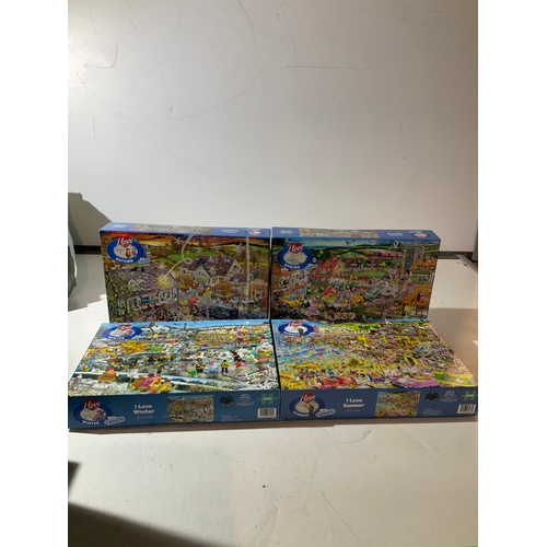 83 - 4 Gibsons jigsaw puzzles I love winter, summer spring and autumn