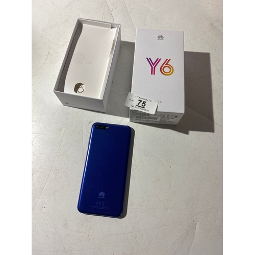 75 - Huawei Y6 mobile phone - reset ready for use