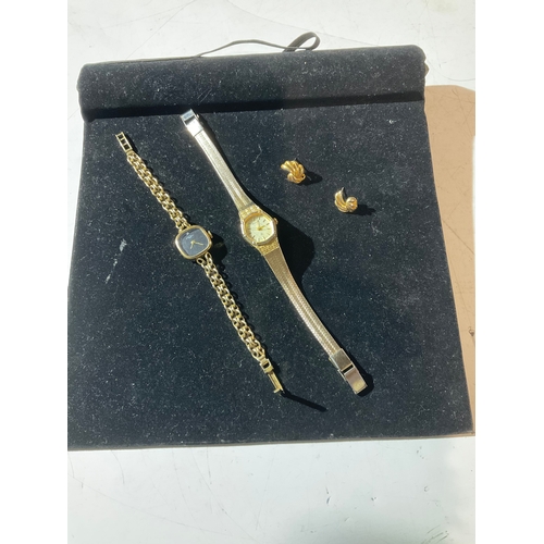 58 - 2x ladies watches - one with diamond on the face